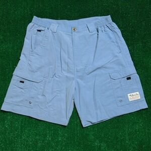 Bimini Bay Cargo Shorts Men 38 Blue Performance Nylon Fishing Hiking Utility